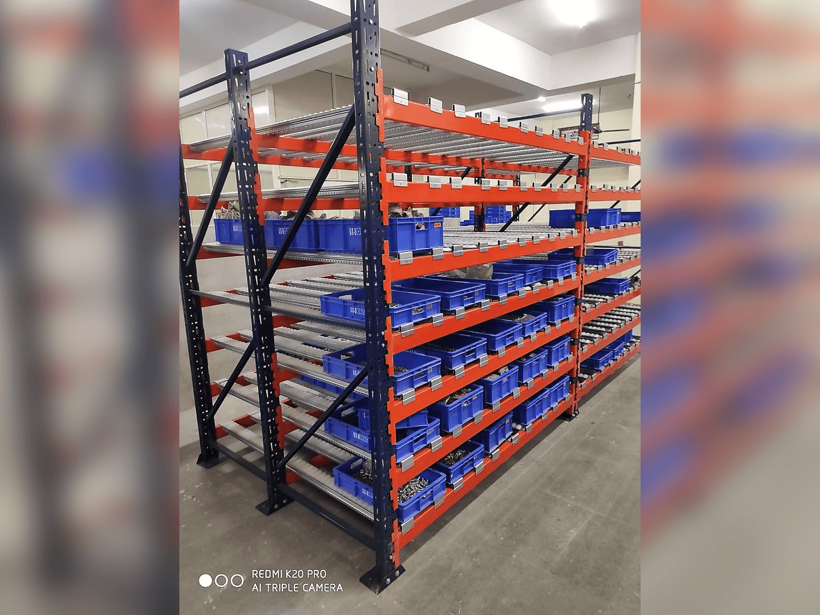 Gravity Flow Rack with Bins